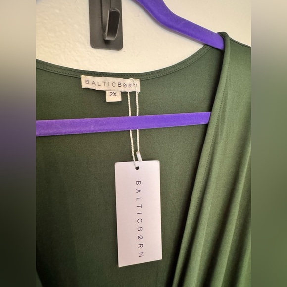 NEW Baltic Born Mimi Midi Dress Ruched Drape Plus Size 2X Hunter Green NWT - Picture 6 of 9